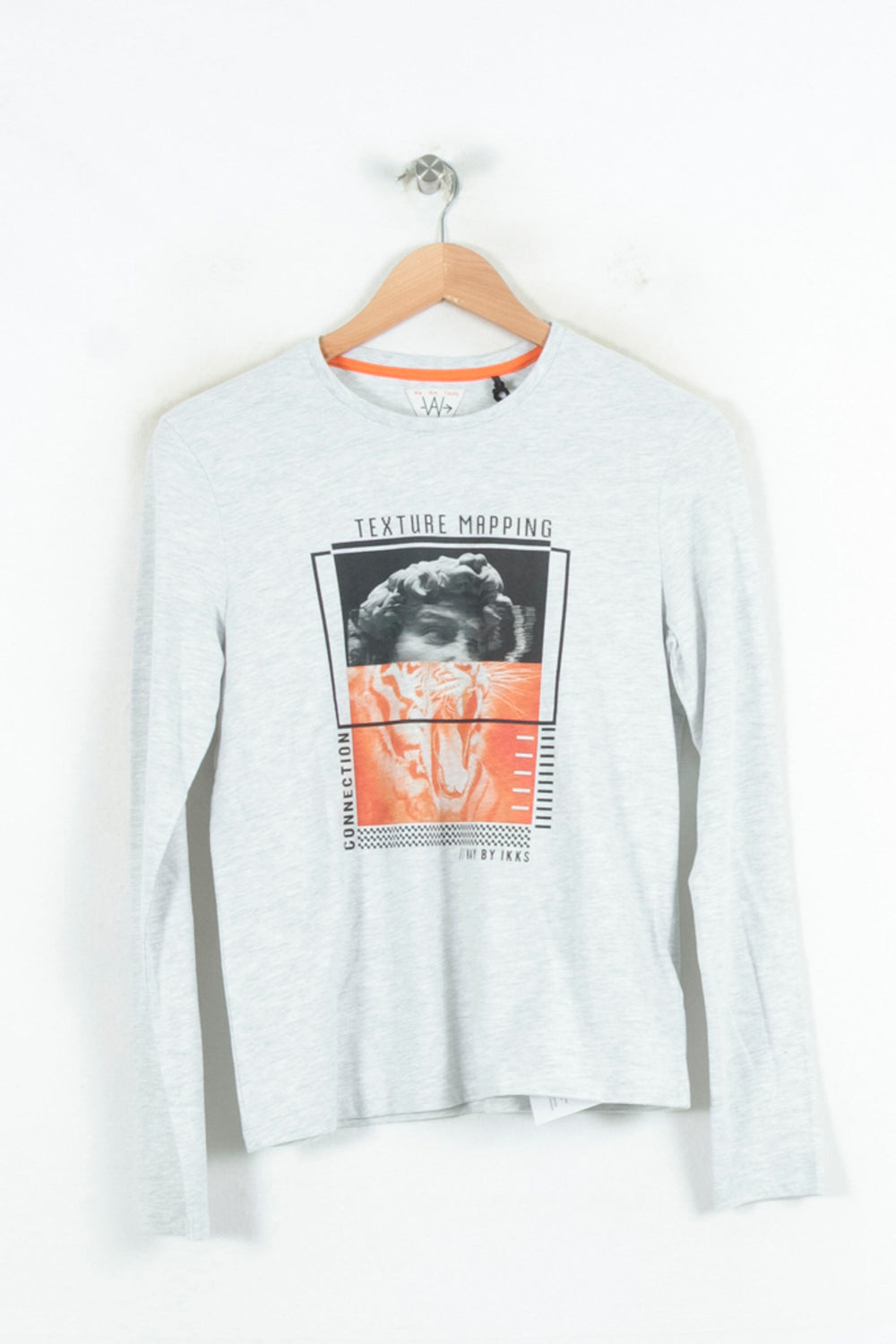 Tee Shirt Manches Longues Gris - Taille S/36 de la marque IKKS | PARAD81299 - Vendu par Paradigme - Image 2