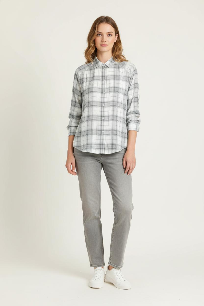 Chemise À Carreaux Blanche et Noire - Taille M/38 de la marque IKKS | PARAD81301 - Vendu par Paradigme - Image 1