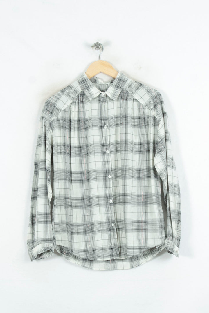 Chemise À Carreaux Blanche et Noire - Taille M/38 de la marque IKKS | PARAD81301 - Vendu par Paradigme - Image 2