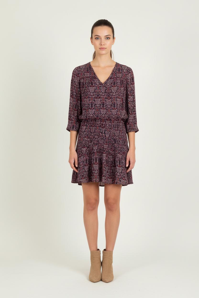 Robe Imprimée Violette - Taille S/36 de la marque ba&sh | PARAD81309 - Vendu par Paradigme - Image 1