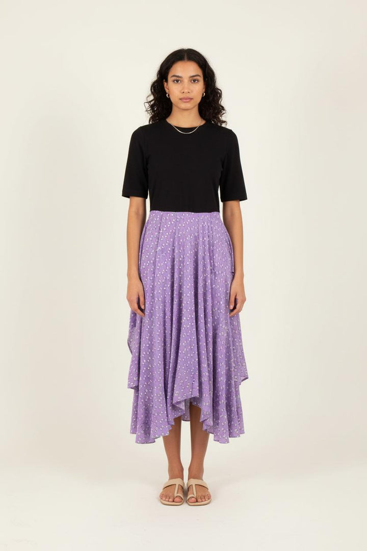 Robe Midi Noire et Violette - Taille L/40 de la marque Maje | PARAD81443 - Vendu par Paradigme - Image 1