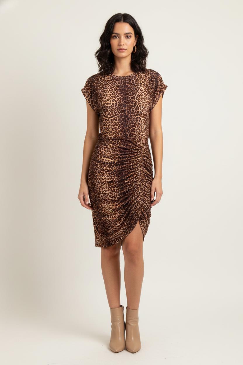 Robe Courte Marron et Beige - Taille M/38 de la marque Maje | PARAD81515 - Vendu par Paradigme - Image 1