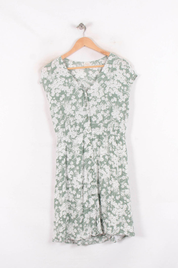 Robe Fleurie Verte et Blanche - Taille S/36 de la marque Des petits hauts | PARAD81524 - Vendu par Paradigme - Image 2