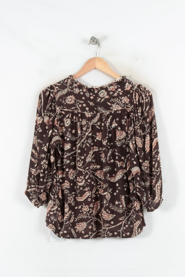 Blouse Marron et Beige - Taille M/38 de la marque ba&sh | PARAD81548 - Vendu par Paradigme - Image 4