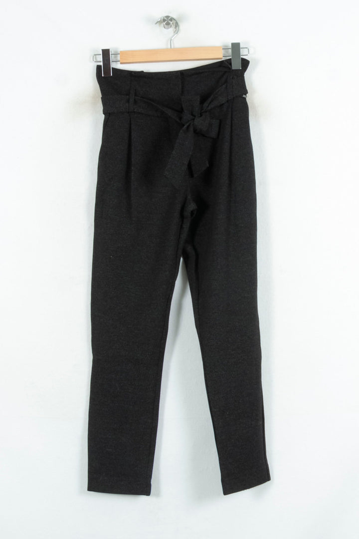 Pantalon Taille Haute Gris - Taille XS/34 de la marque IKKS | PARAD81602 - Vendu par Paradigme - Image 2