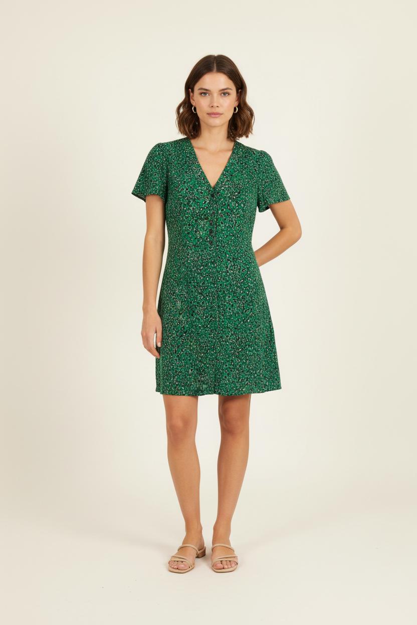 Robe Fluide Verte - Taille S/36 de la marque IKKS | PARAD81655 - Vendu par Paradigme - Image 1