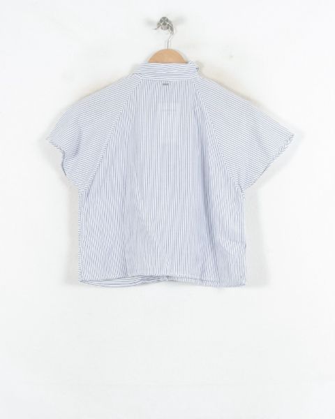 Chemise Courte Rayée Bleue et Blanche - Taille M/38 de la marque IKKS | PARAD81705 - Vendu par Paradigme - Image 4