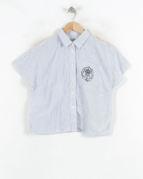 Chemise Courte Rayée Bleue et Blanche - Taille M/38 de la marque IKKS | PARAD81705 - Vendu par Paradigme - Image 2