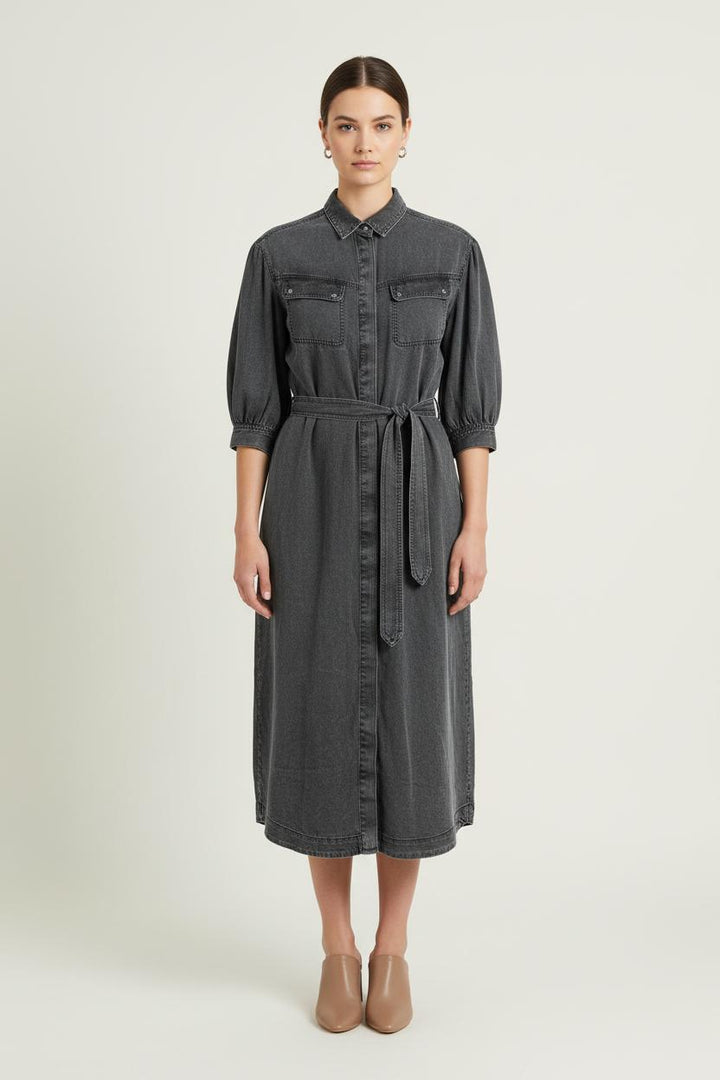 Robe Chemise Grise - Taille L/40 de la marque IKKS | PARAD81706 - Vendu par Paradigme - Image 1