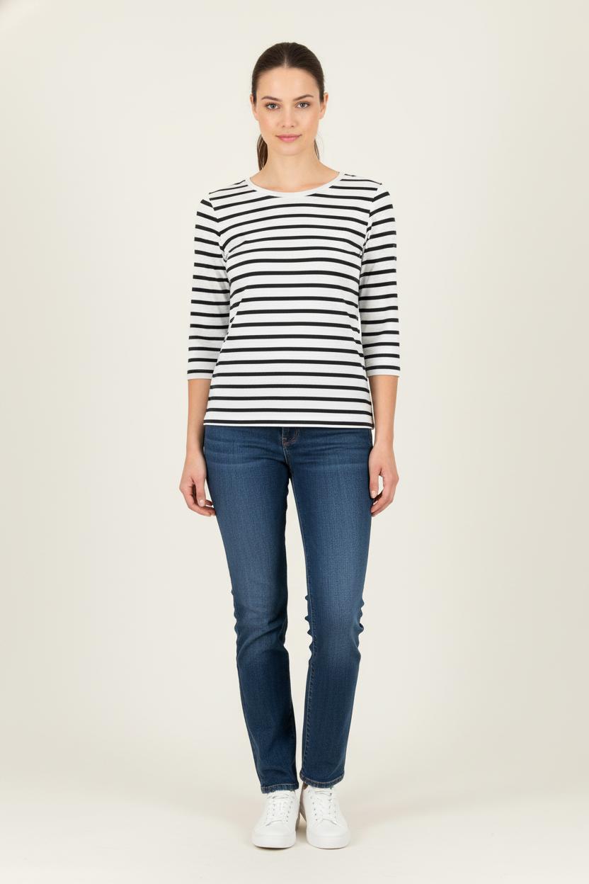 Blouse Noire et Blanche - Taille L/40 de la marque IKKS | PARAD81711 - Vendu par Paradigme - Image 1
