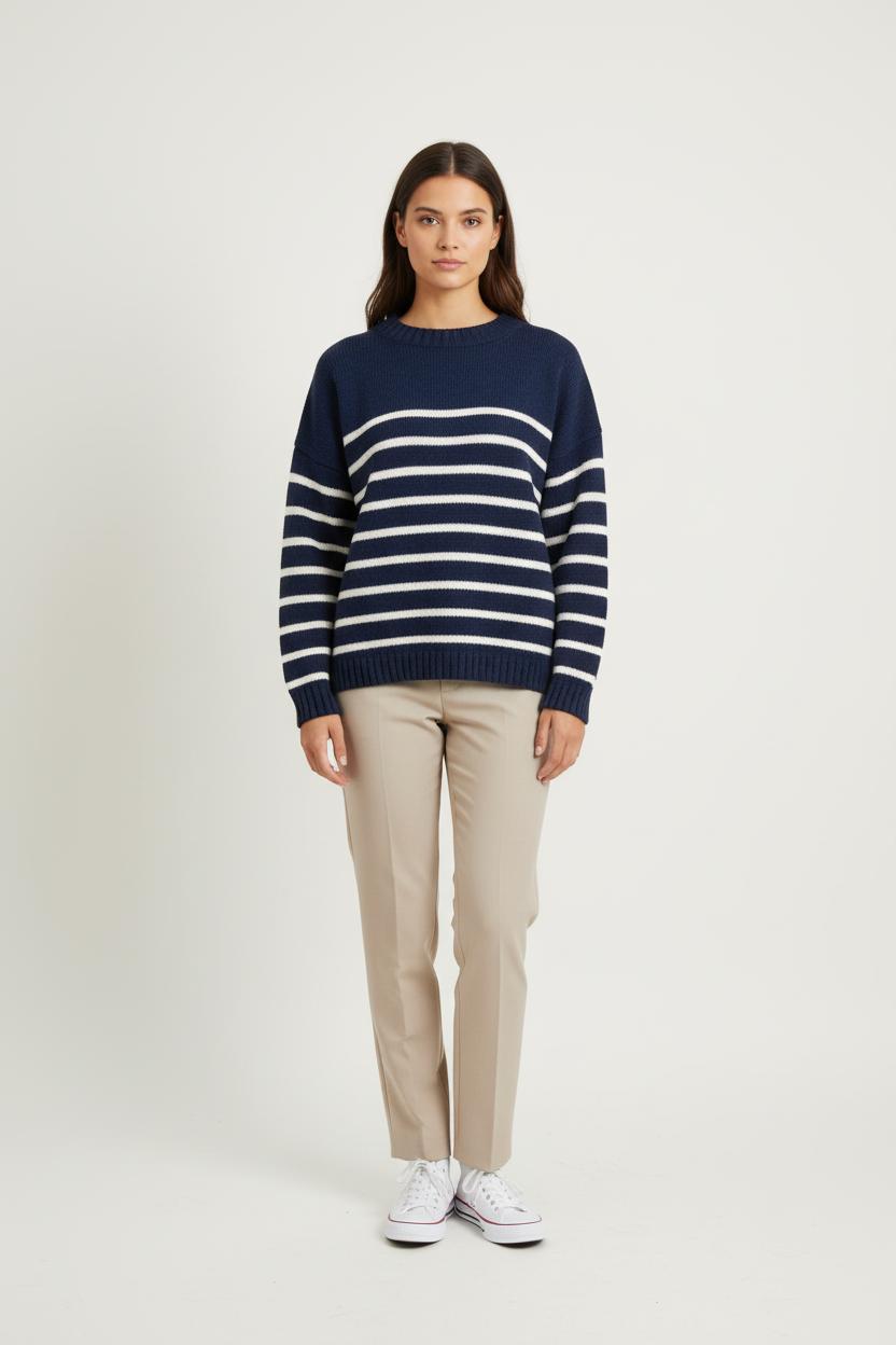 Pull Bleu et Blanc Taille XS/34 La Fée Maraboutée d'occasion