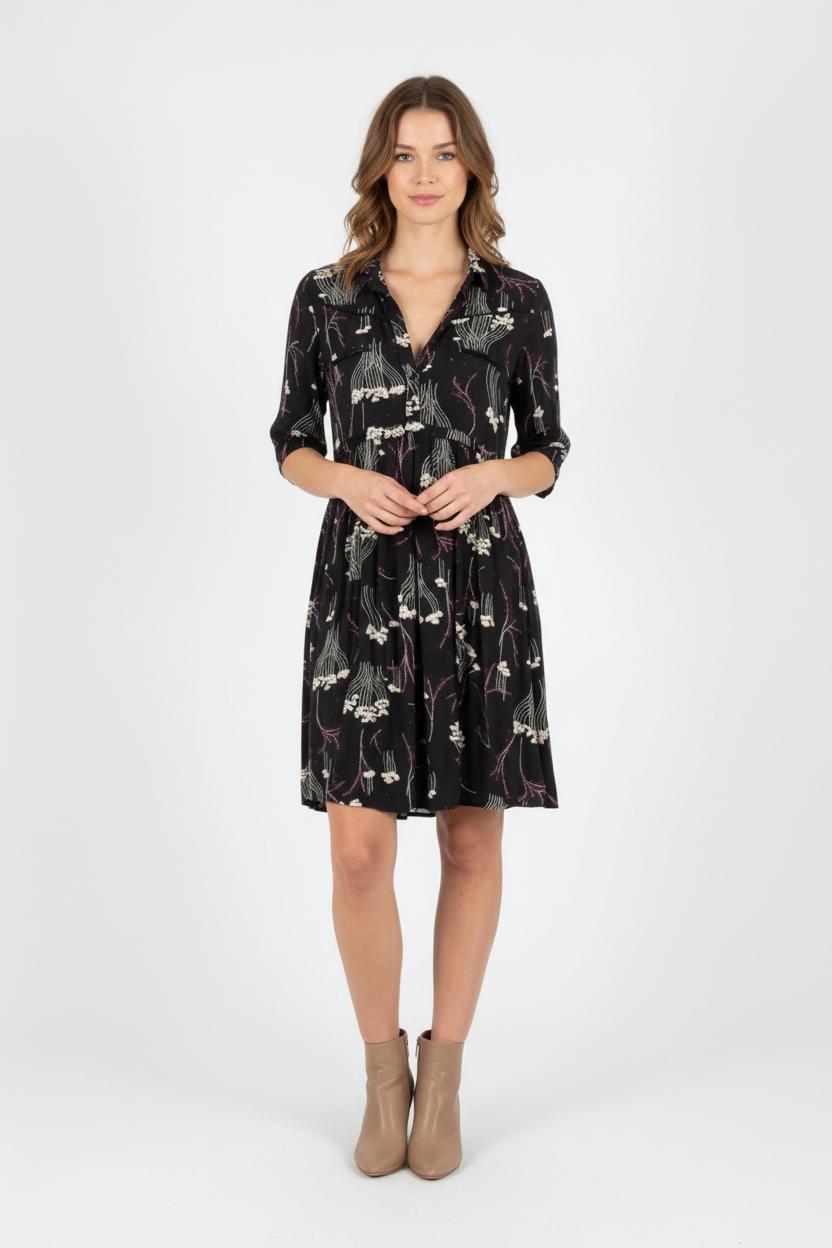 Robe Chemise Noire et Blanche - Taille XS/34 de la marque ba&sh | PARAD82211 - Vendu par Paradigme - Image 1