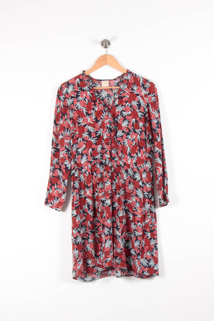 Robe Fleurie Bordeaux et Bleu - Taille S/36 de la marque Des petits hauts | PARAD83594 - Vendu par Paradigme - Image 2