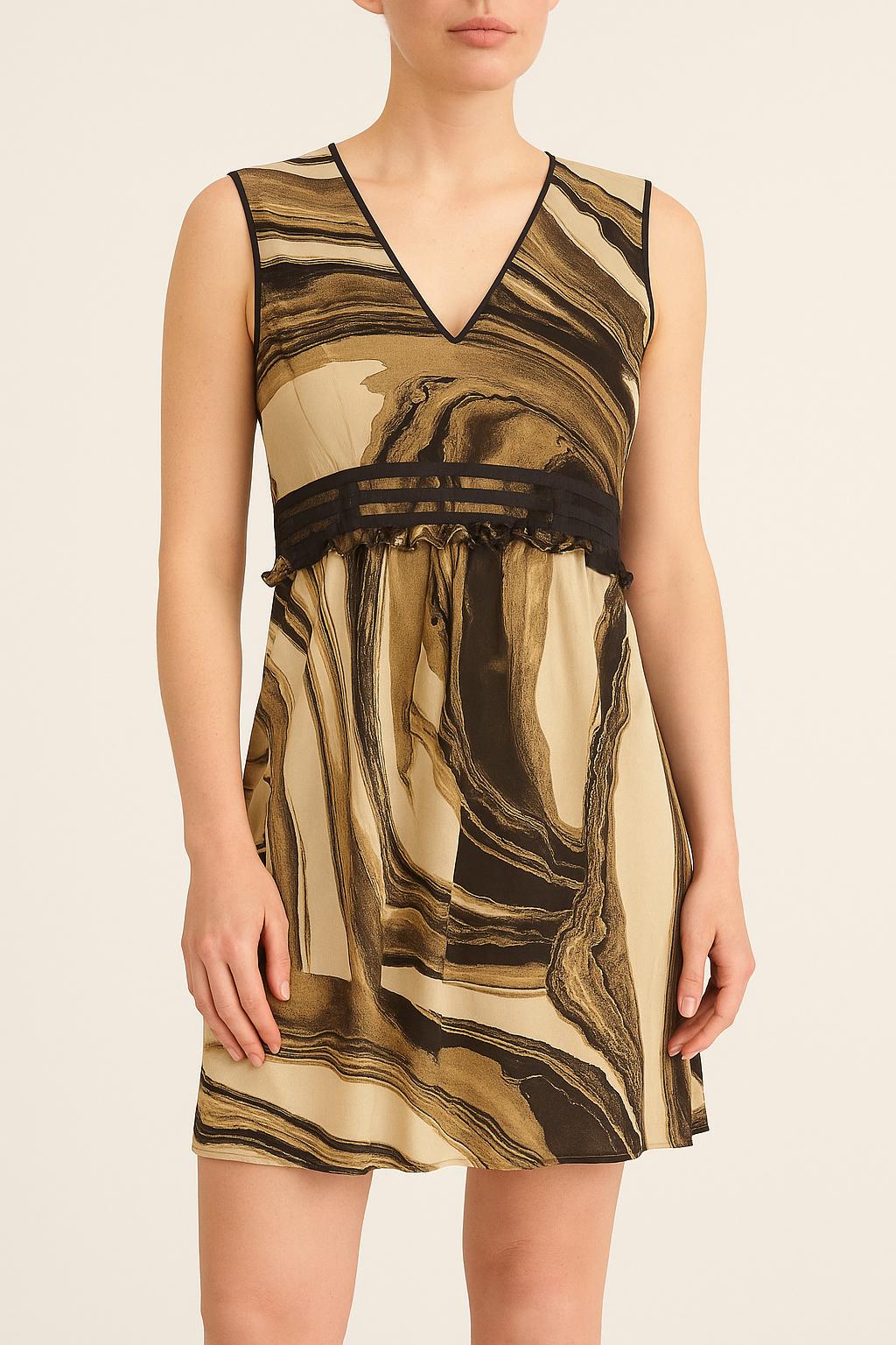 Robe Courte Beige et Marron Taille S/36 The Kooples d'occasion