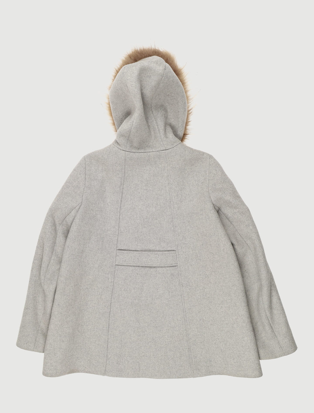 Manteau Droit Avec Capuche Fourrure Gris - Taille S/36