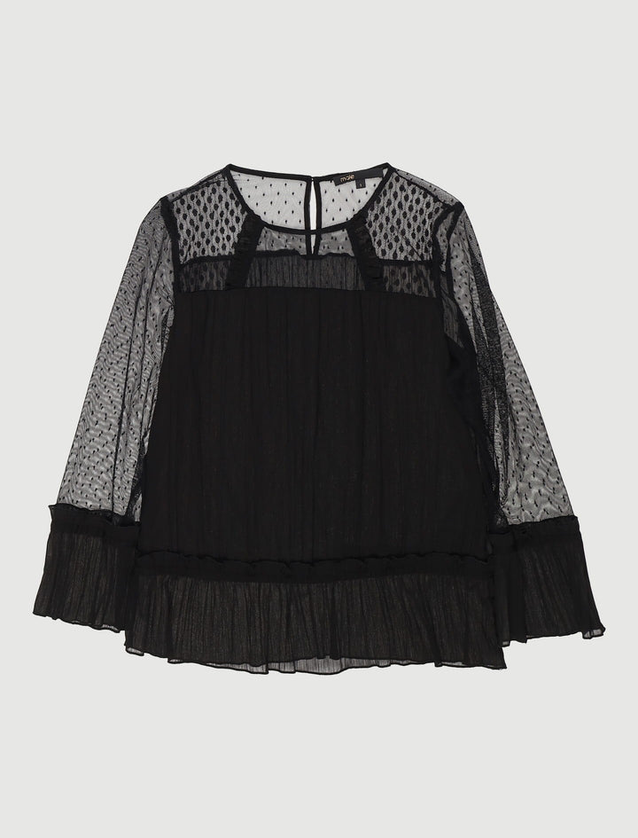 Top Fluide Et Plissé Avec Plumetis - Taille S/36