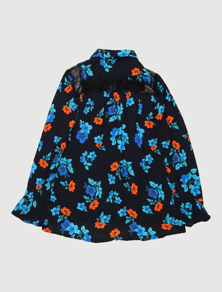 Chemisier Imprimé Avec Dentelle - Taille S/36