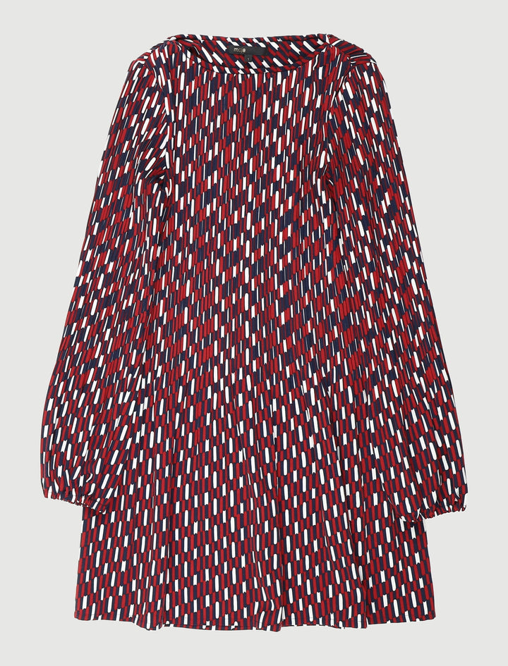 Robe Blouse Plissee Imprime Imprime - Taille S/36
