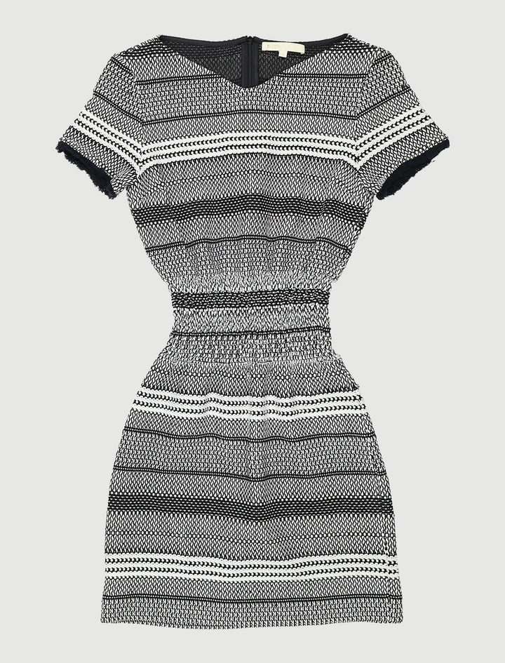 Robe En Maille Bicolore À Smocks - Taille S/36