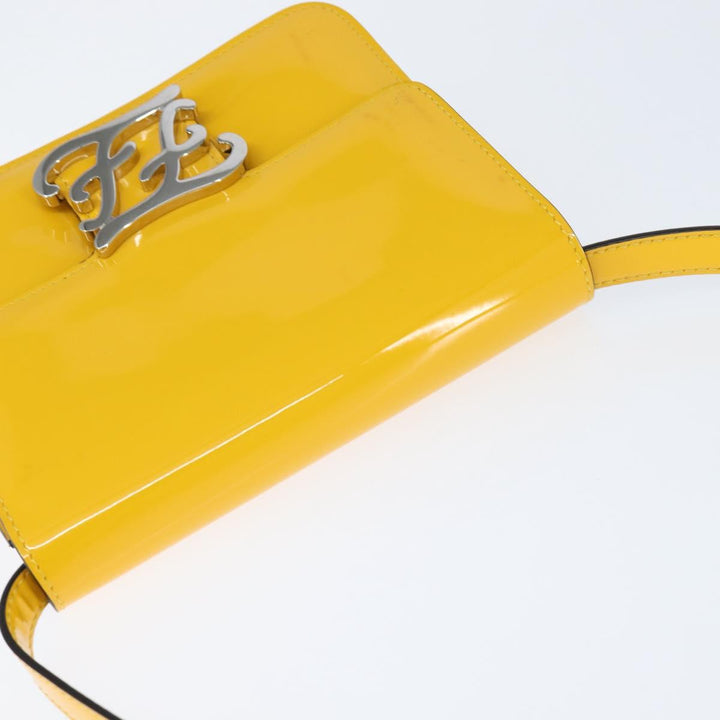 Fendi Curligraphy Shoulder Enamel Yellow Silver