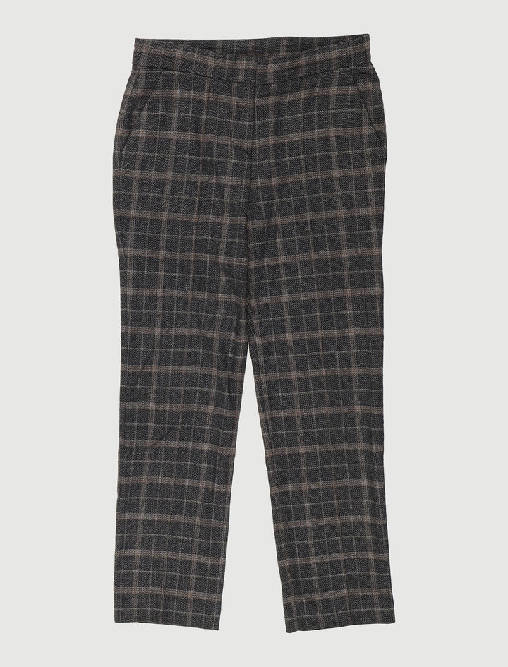 Pantalon Cigarette En Tartan - Taille XS/34
