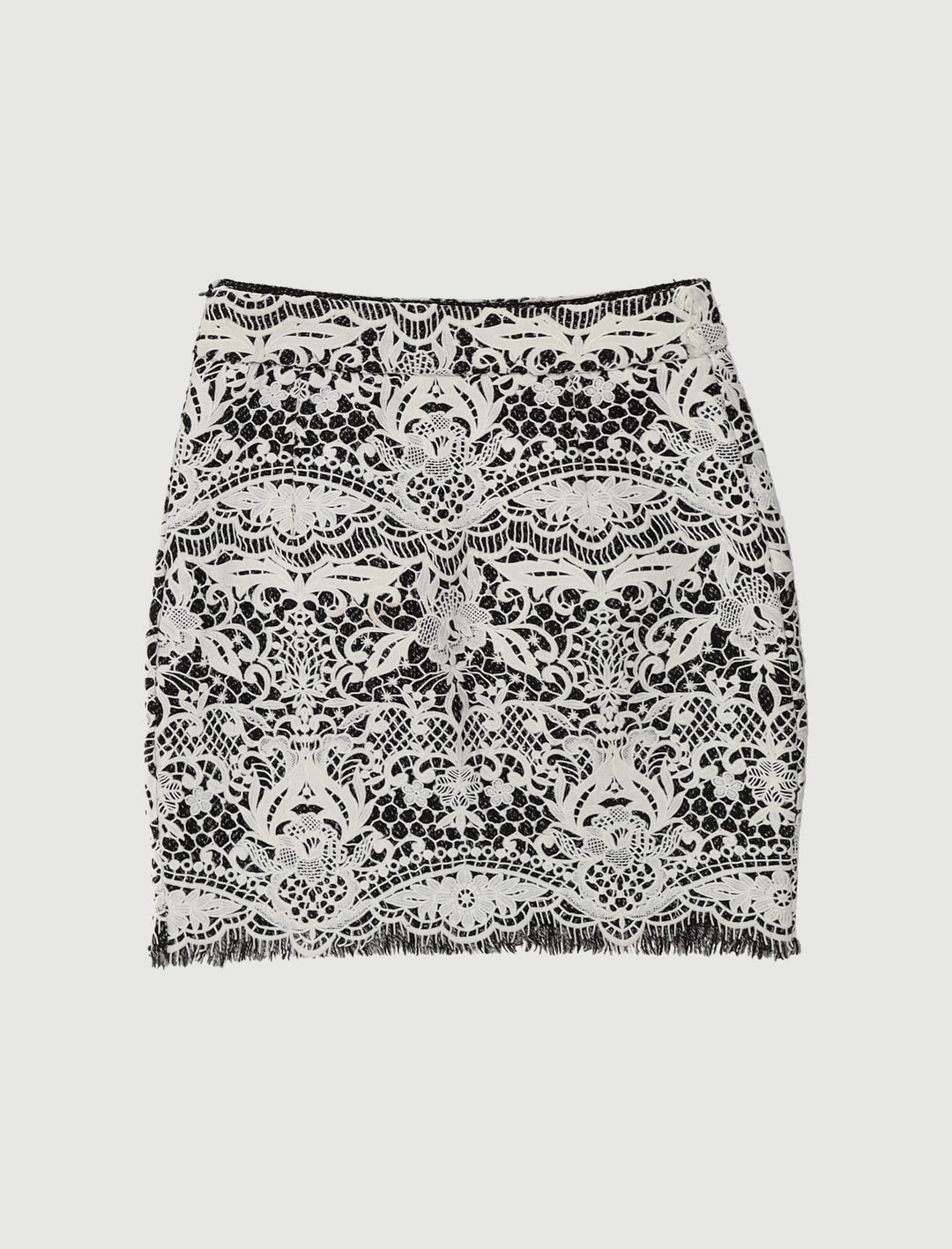 Jupe Courte En Guipure Contrecollée - Taille S/36