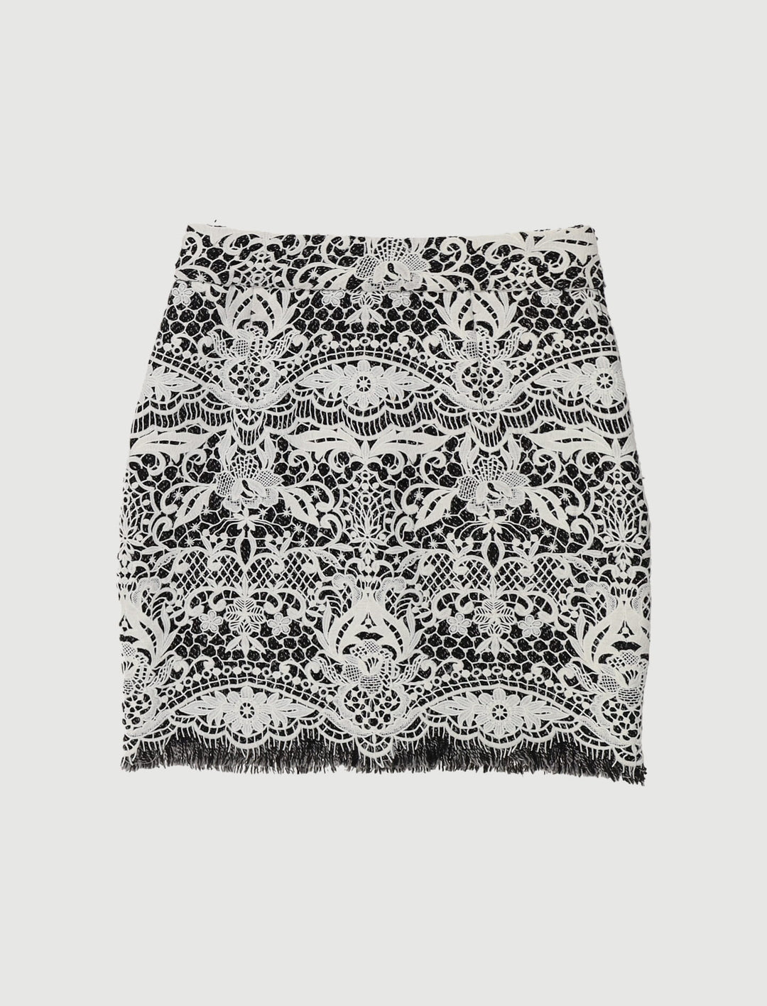 Jupe Courte En Guipure Contrecollée - Taille S/36