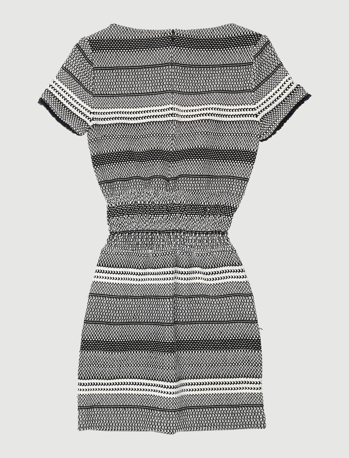 Robe En Maille Bicolore À Smocks - Taille M/38