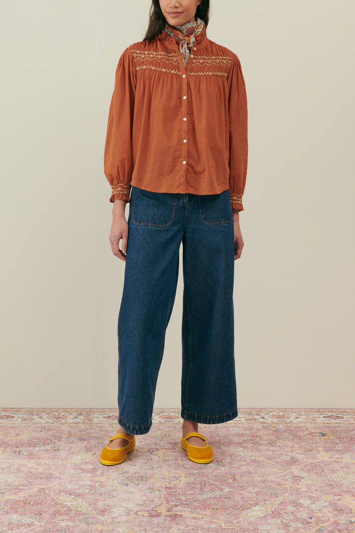 Blouse Marron - Taille S/36