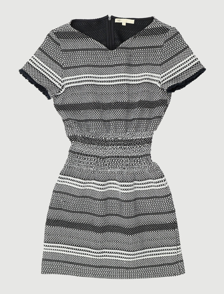 Robe En Maille Bicolore À Smocks - Taille M/38