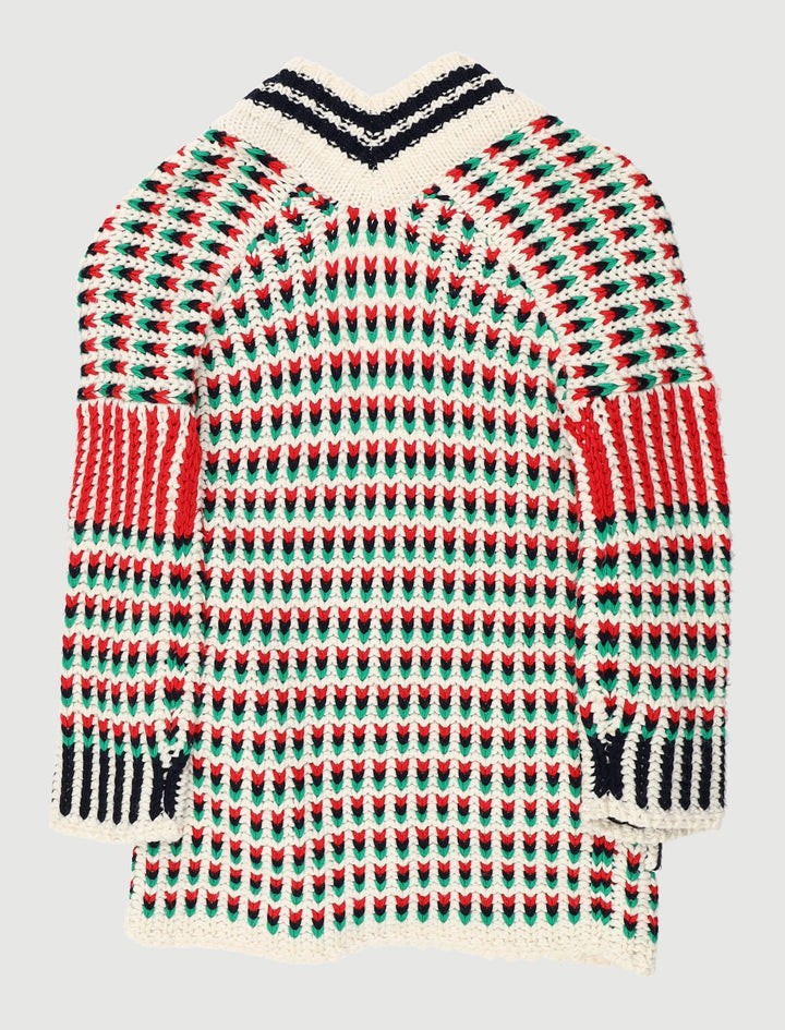 Cardigan Long En Maille Multicolore - Taille S/36