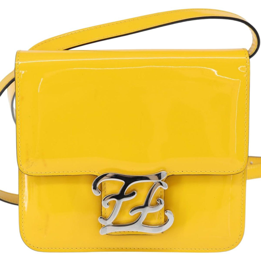Fendi Curligraphy Shoulder Enamel Yellow Silver
