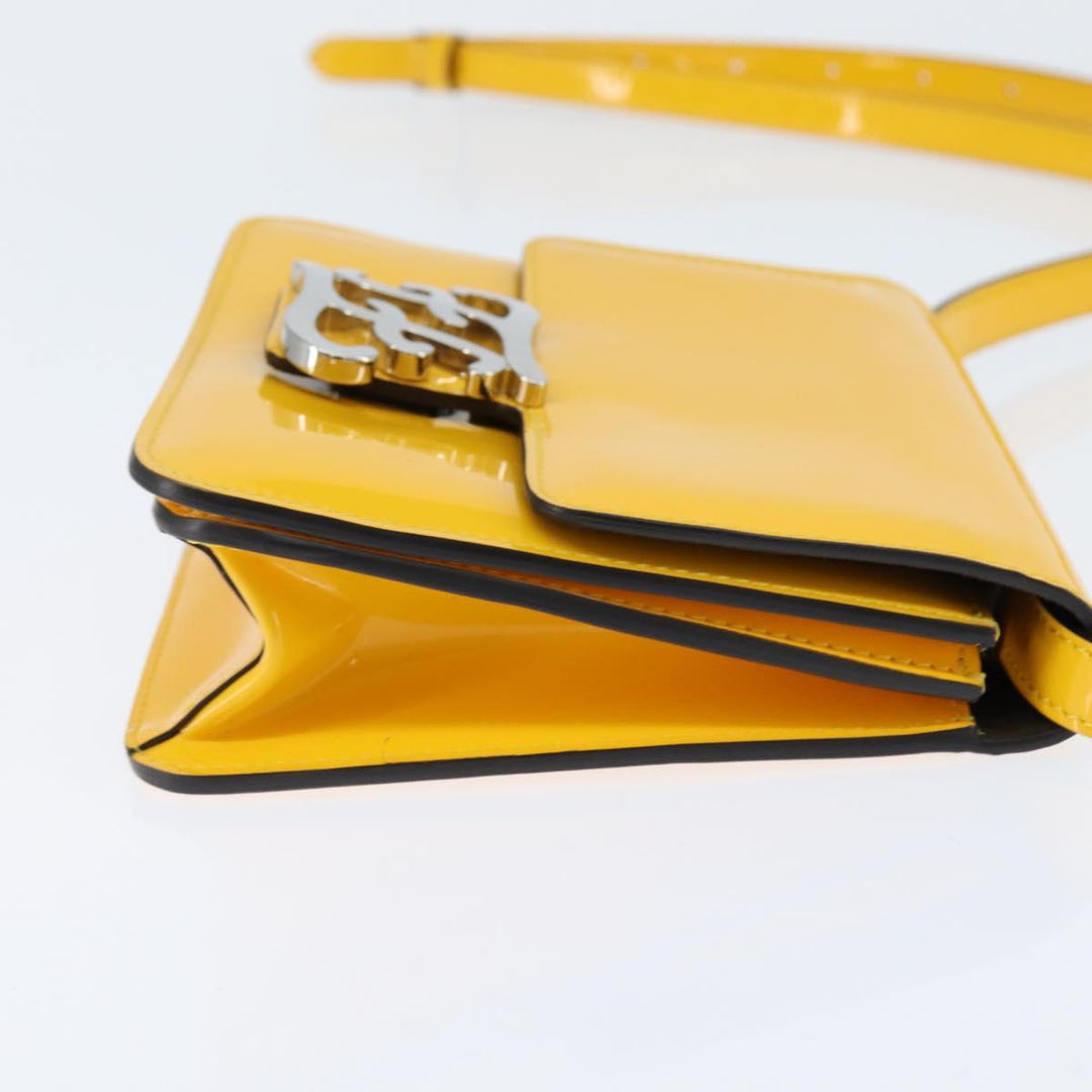 Fendi Curligraphy Shoulder Enamel Yellow Silver