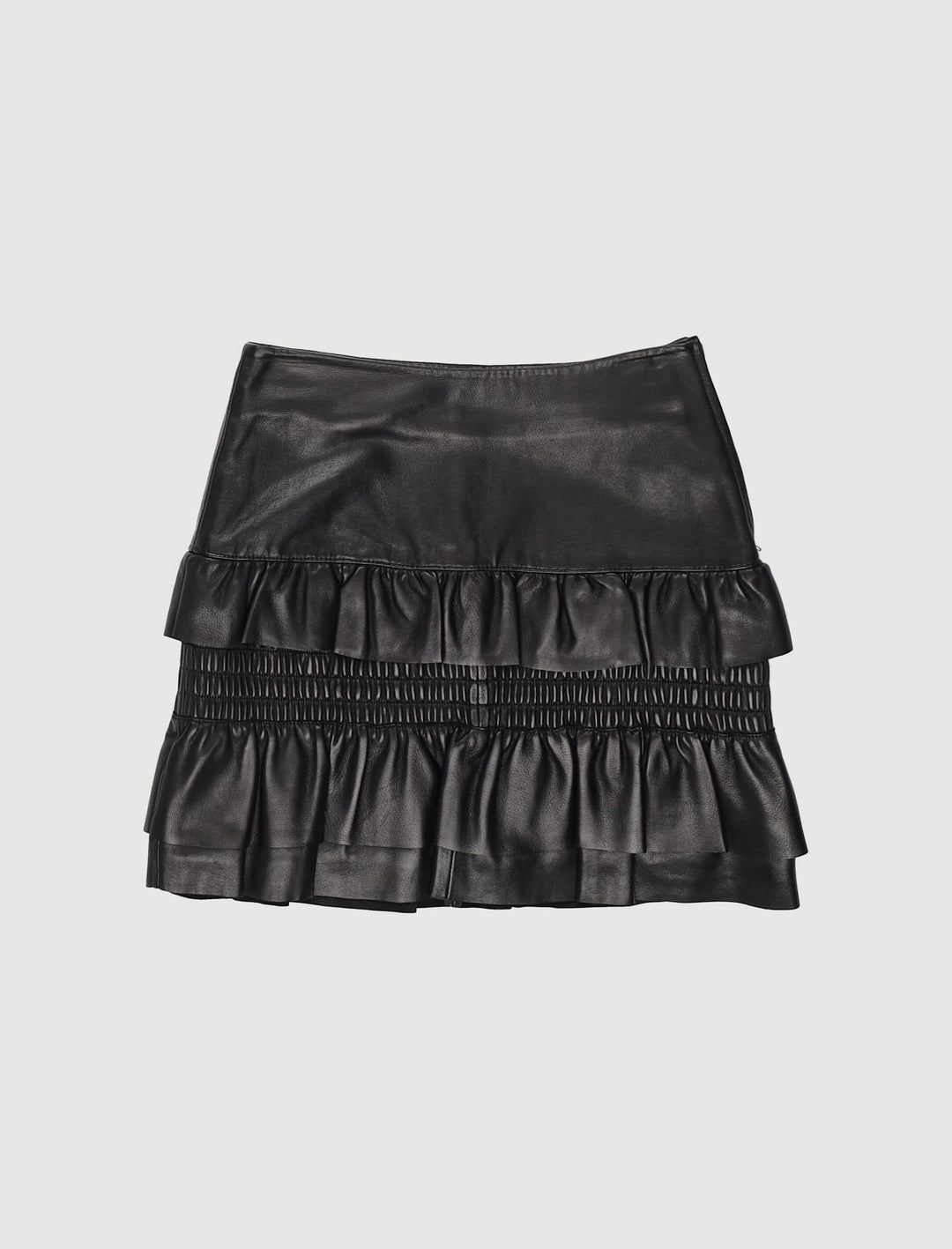 Jupe En Cuir À Volants - Taille XS/34