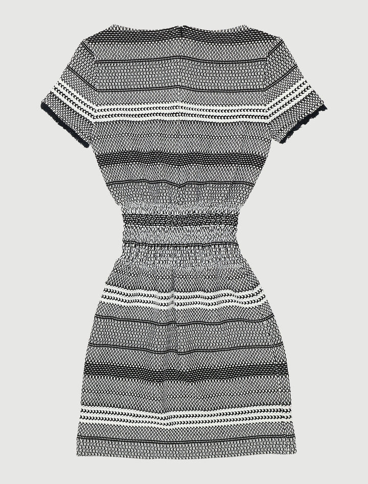Robe En Maille Bicolore À Smocks - Taille S/36