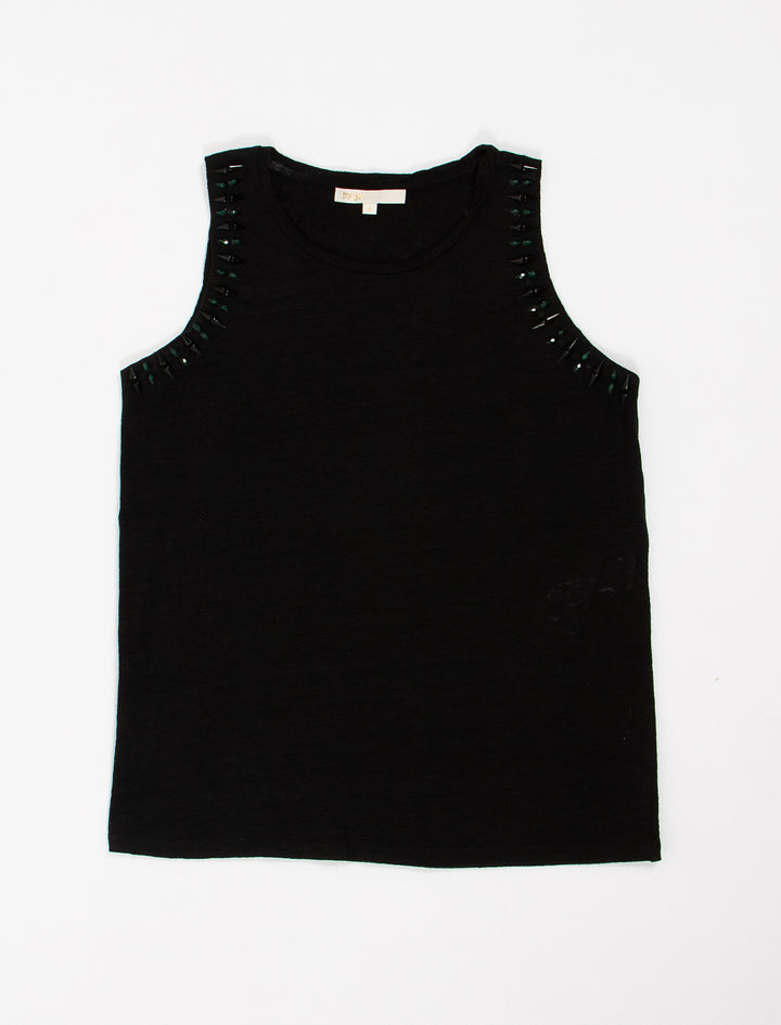 Débardeur En Lin Avec Bijoux Brodés - Taille S/36