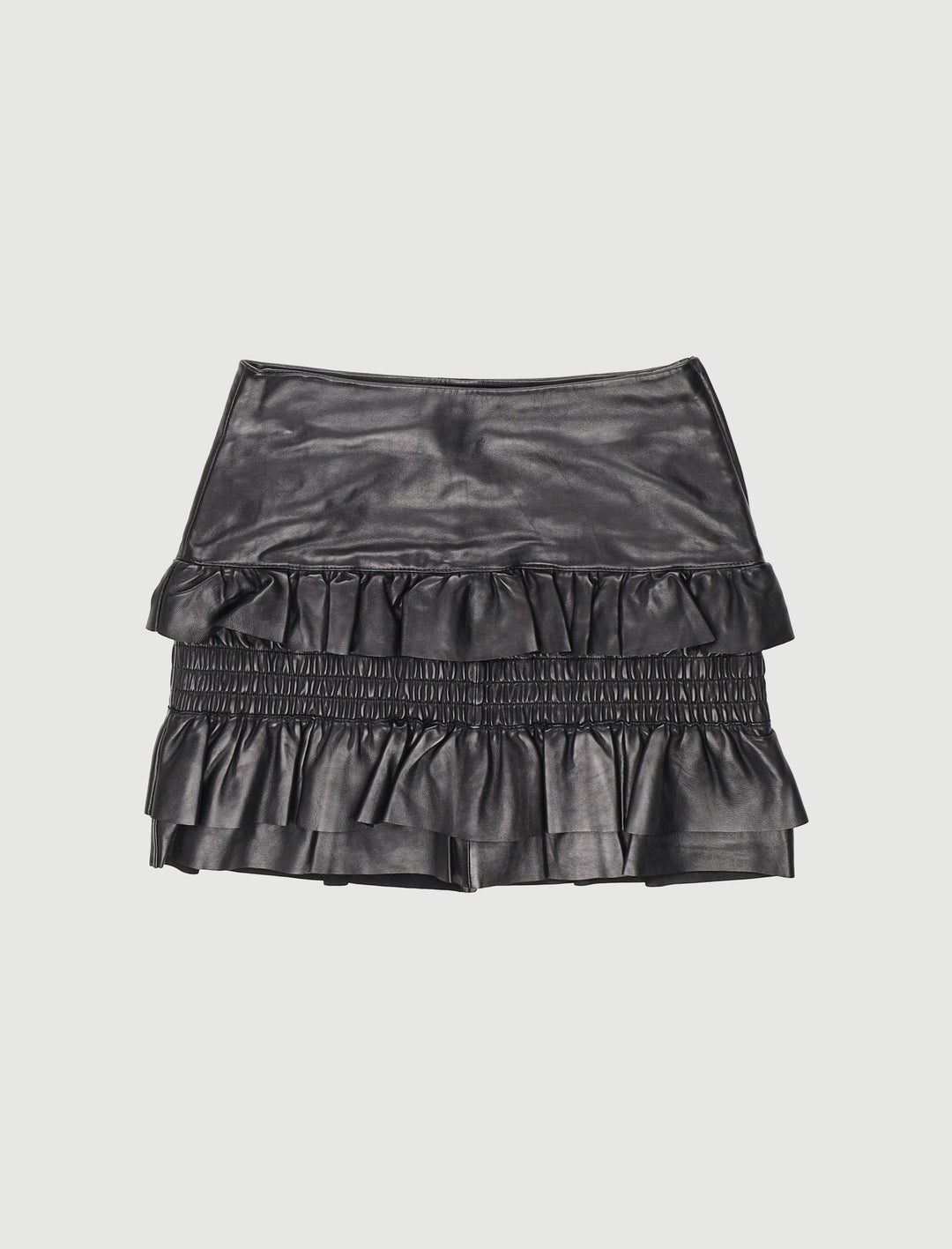 Jupe En Cuir À Volants - Taille M/38