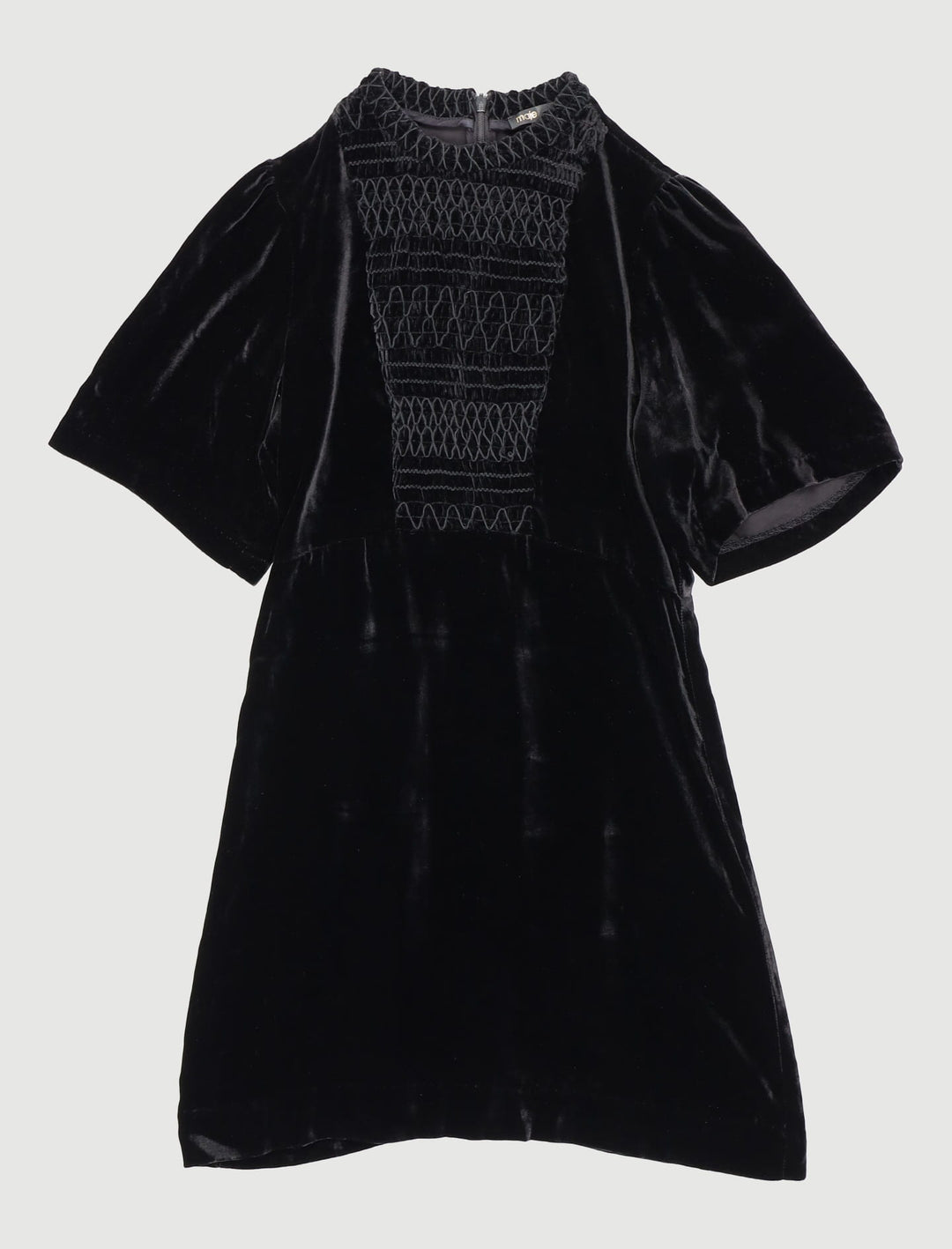 Robe Courte En Velours Avec Smocks - Taille S/36
