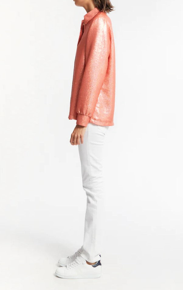 Chemise Tosca rose à sequins - 36