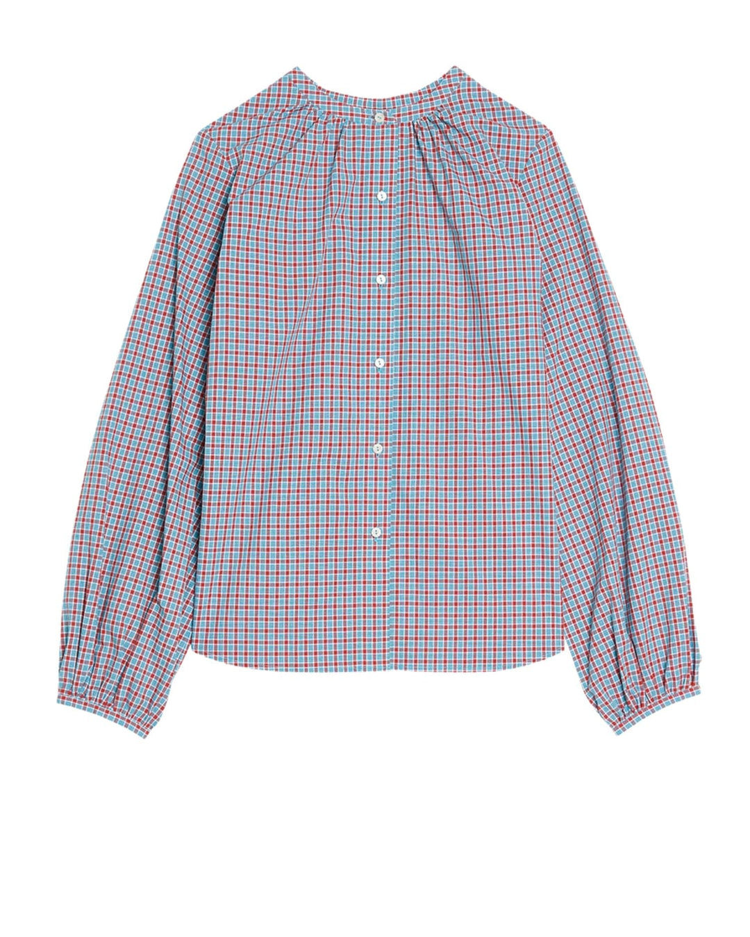 Blouse Joséphine turquoise à carreaux - 36