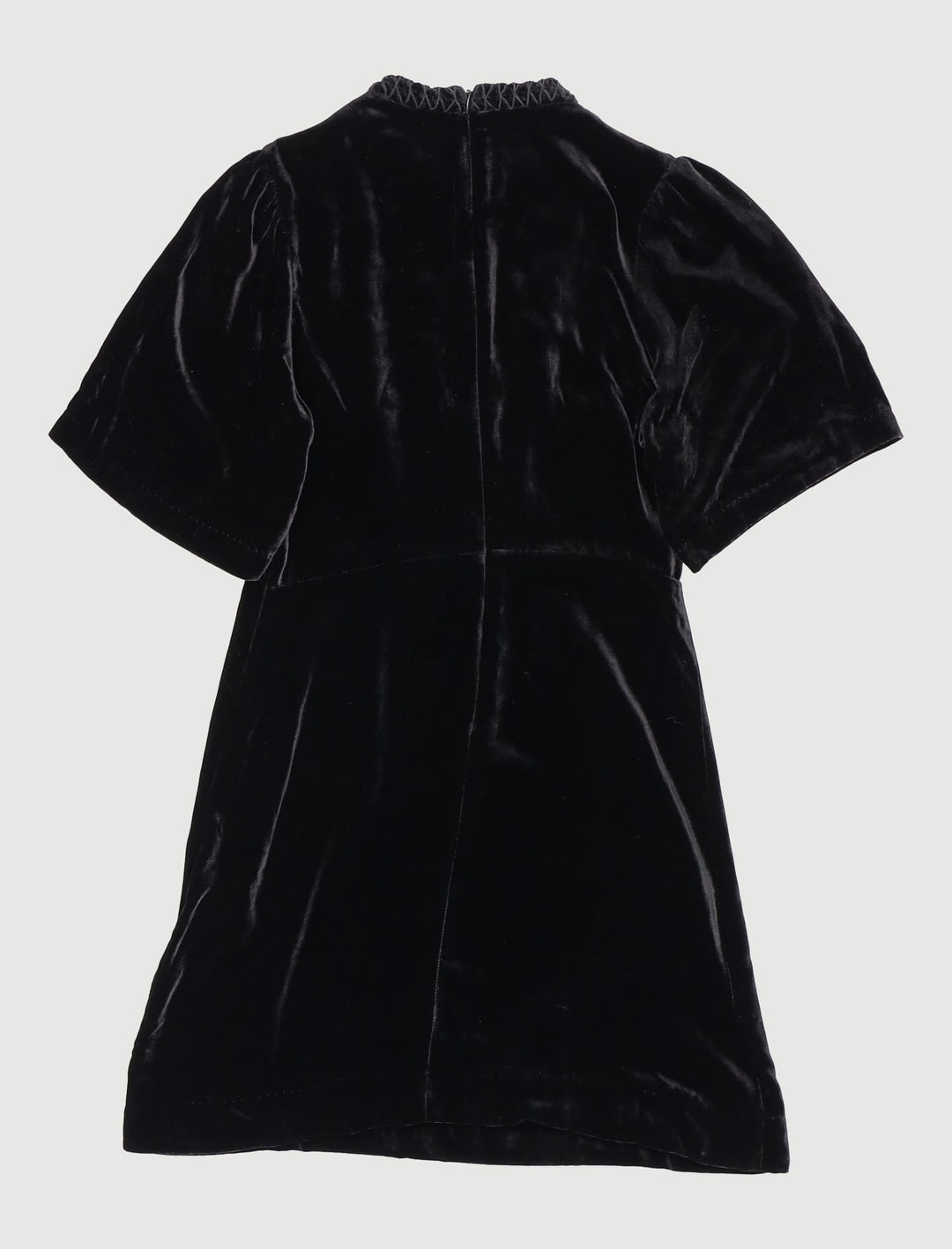 Robe Courte En Velours Avec Smocks - Taille S/36