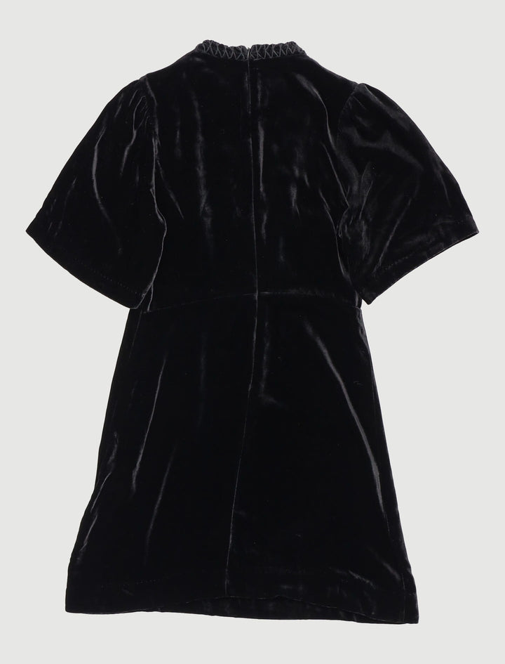 Robe Courte En Velours Avec Smocks - Taille S/36