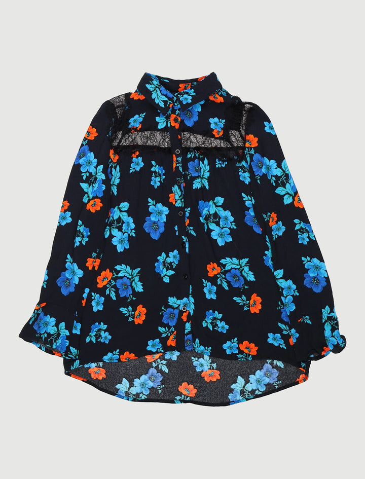 Chemisier Imprimé Avec Dentelle - Taille S/36
