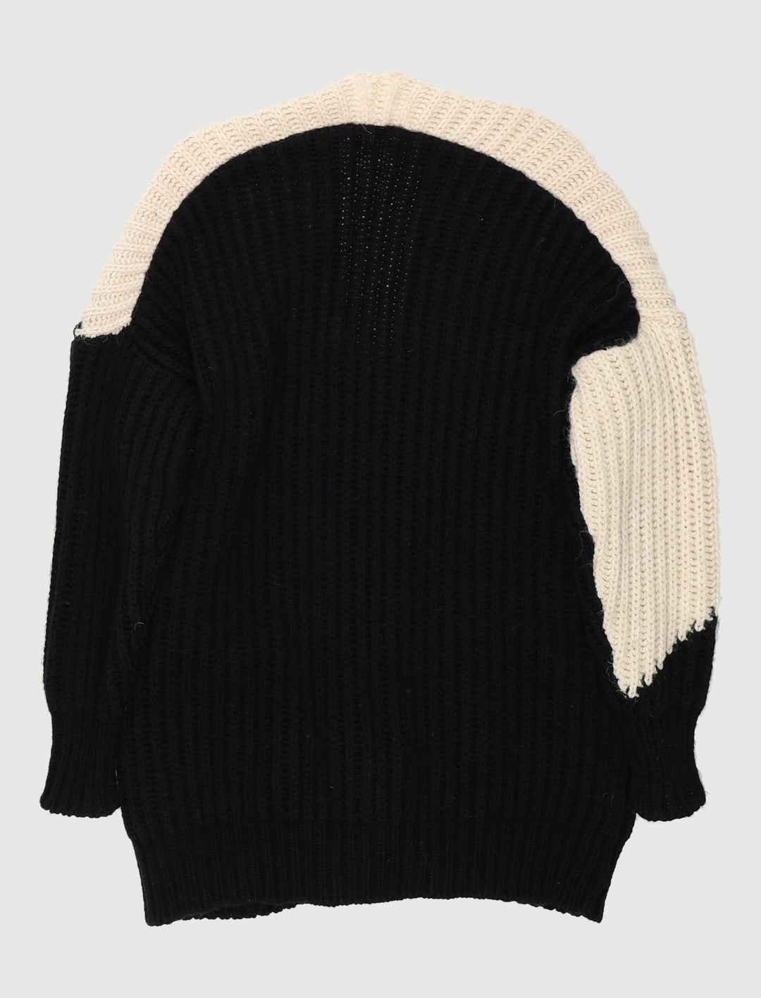 Cardigan Loose En Maille Bicolor - Taille T.U.