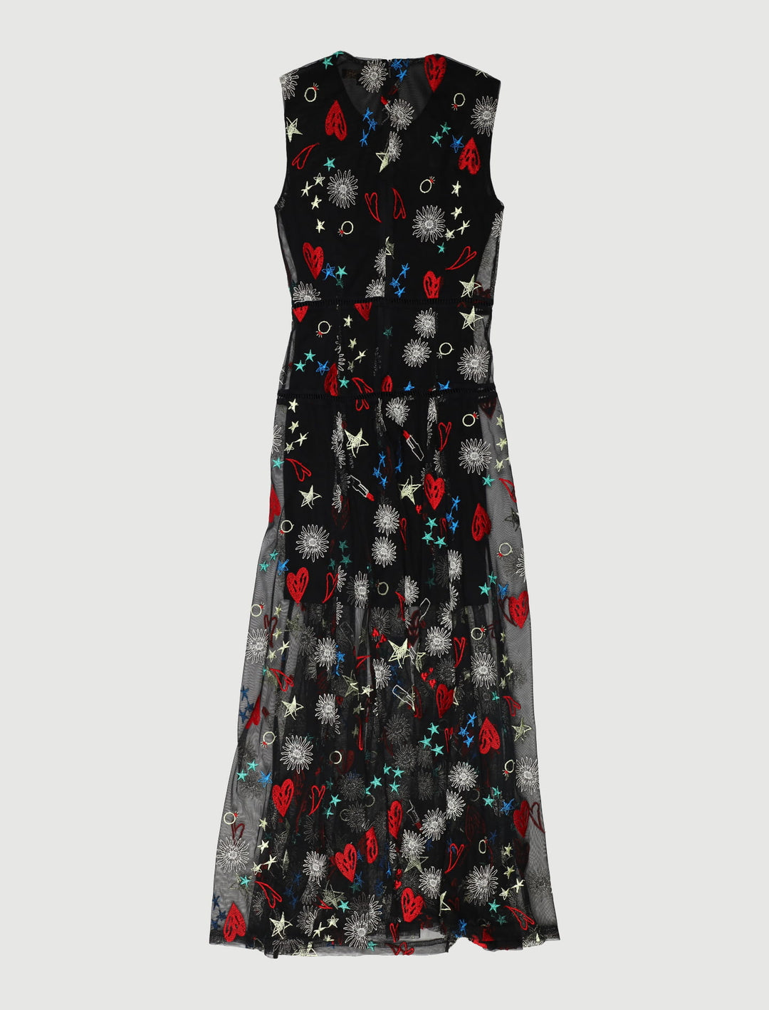 Robe Longue Avec Broderies En All-Over - Taille S/36