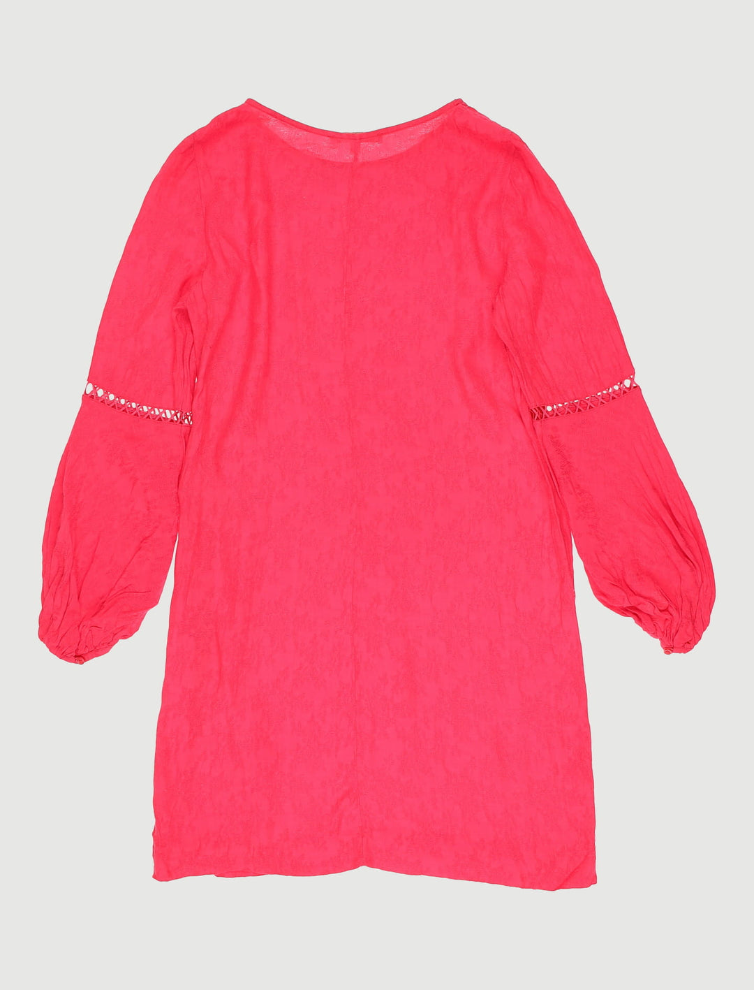 Robe Manches Ballons Avec Dentelle Fushia - Taille S/36