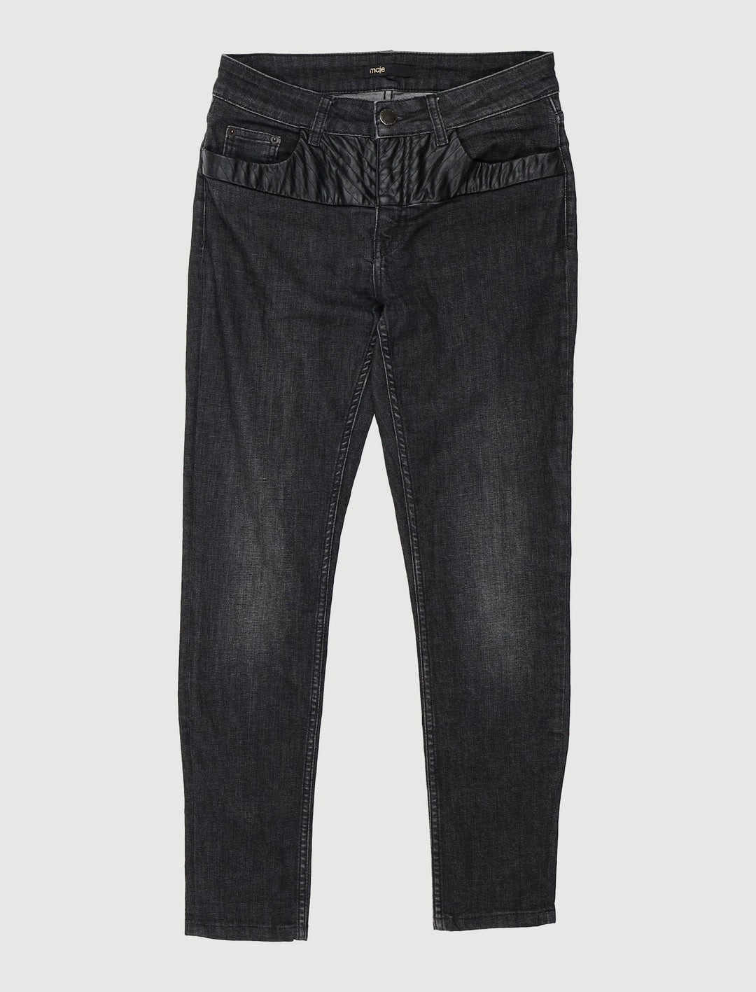 Jean Slim Avec Détails En Similicuir - Taille M/38