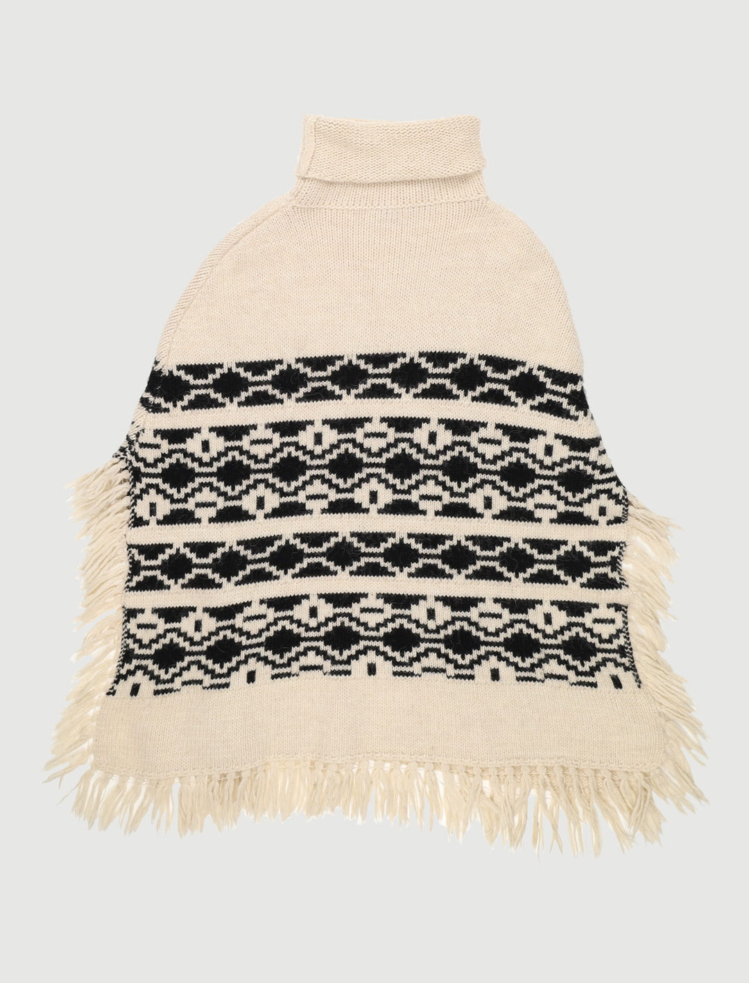 Poncho Ethnique En Maille Jacquar - Taille T.U.