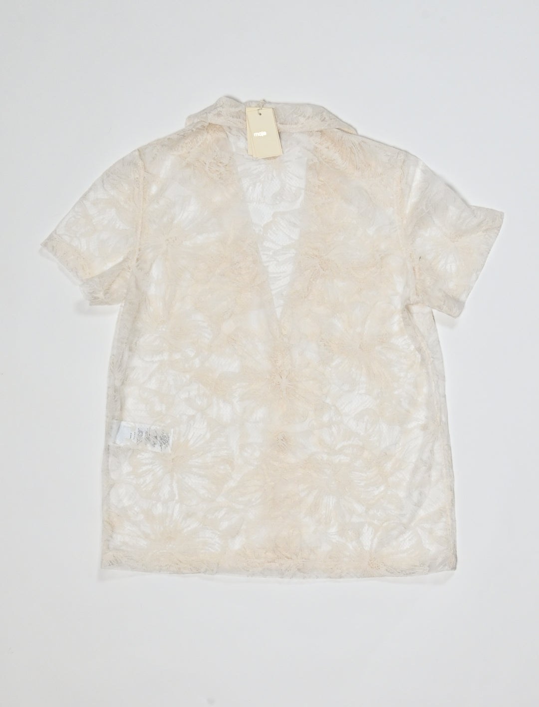 Chemise En Tulle Brodé Écru - Taille S/36