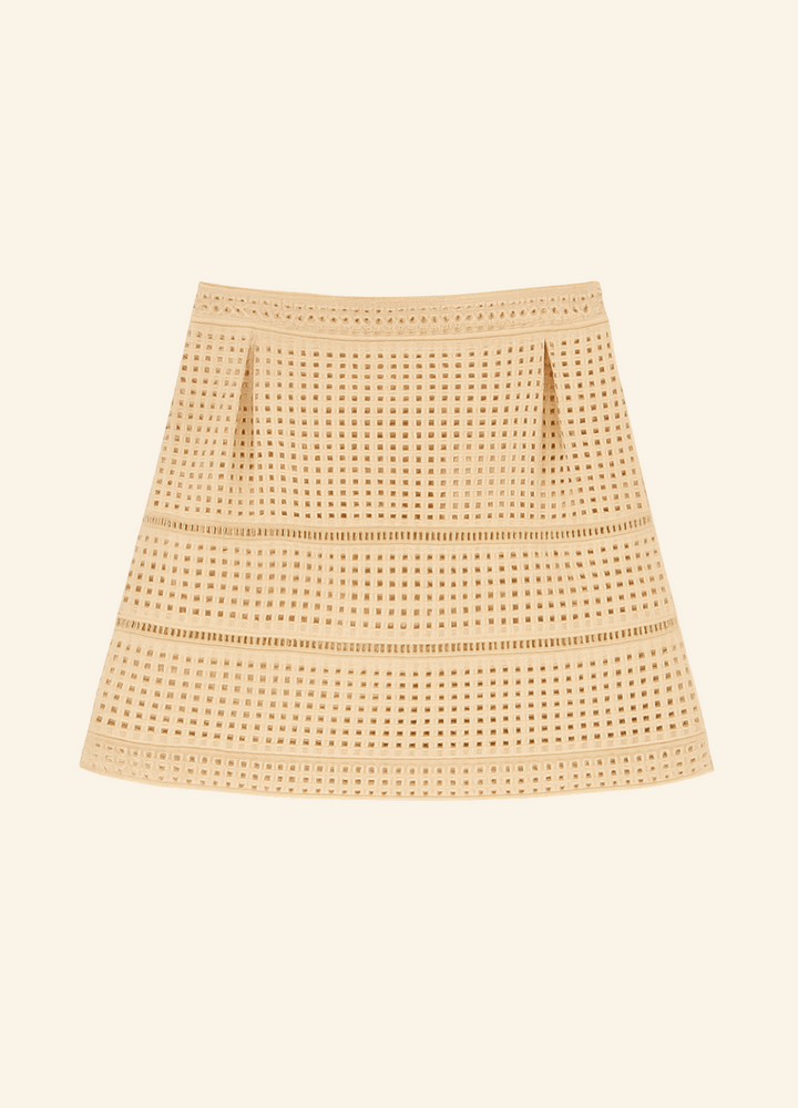 Jupe rose en broderie - Taille XL/42